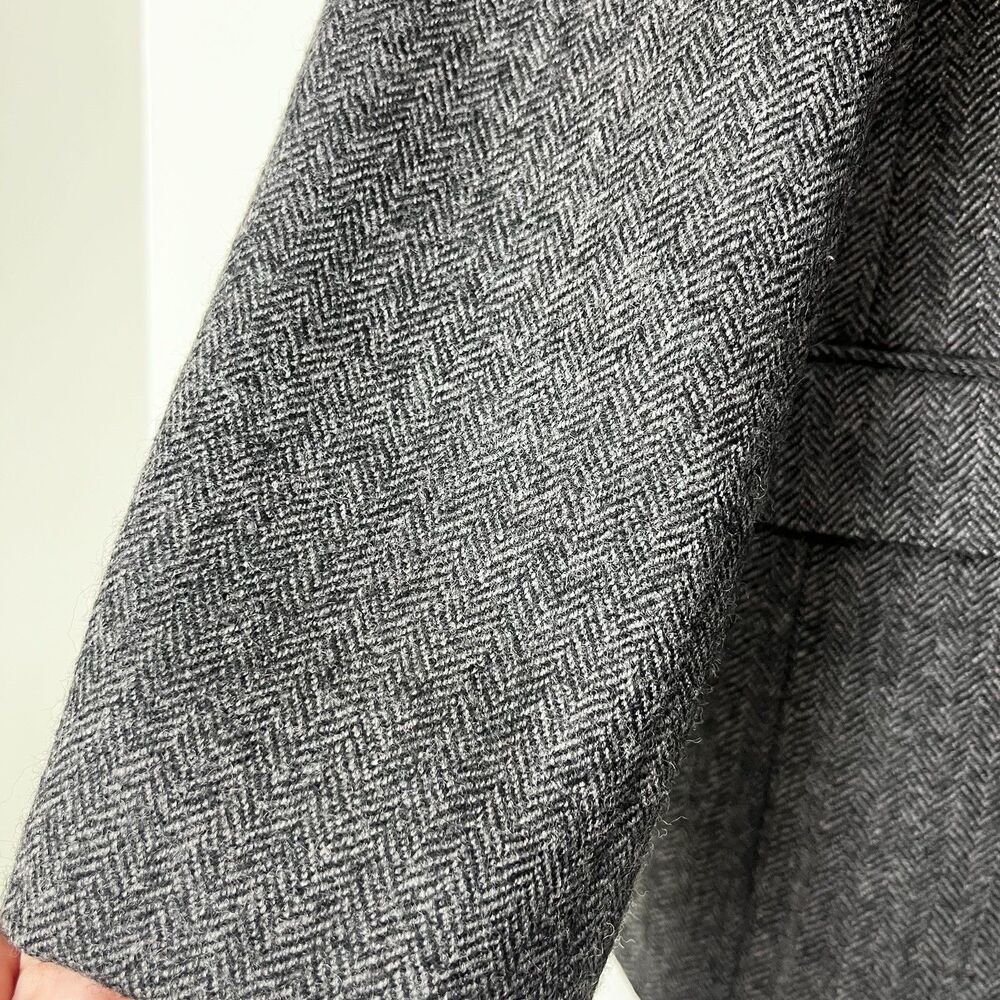 Lauren Ralph Lauren Grey Herringbone 100% Wool Blazer Sport Coat Men’s 44R Slim - Picture 2 of 10